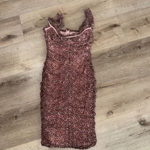 House of CB Pink Leopard Print Dress